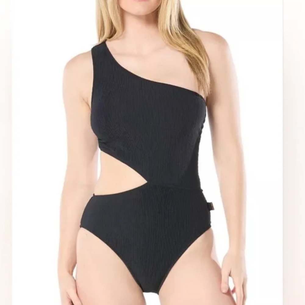 Michael Kors Women’s One Shoulder Side Cut Out Swimsuit